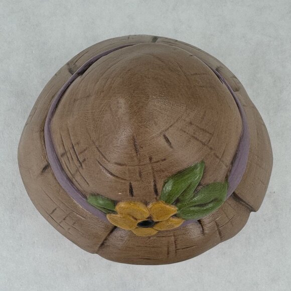 Vintage Ceramic Pumpkin Jar With Scarecrow Hat Lid Harvest Jack-O-Lantern 5.5" - Picture 6 of 11